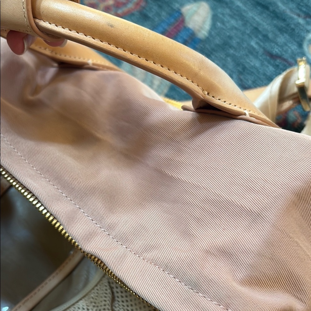 Caraa Blush Pink & Tan Nylon Backpack - Picture 5 of 8